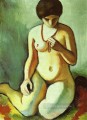 Nude with Coral Necklace Aktmit Korallen kette August Macke